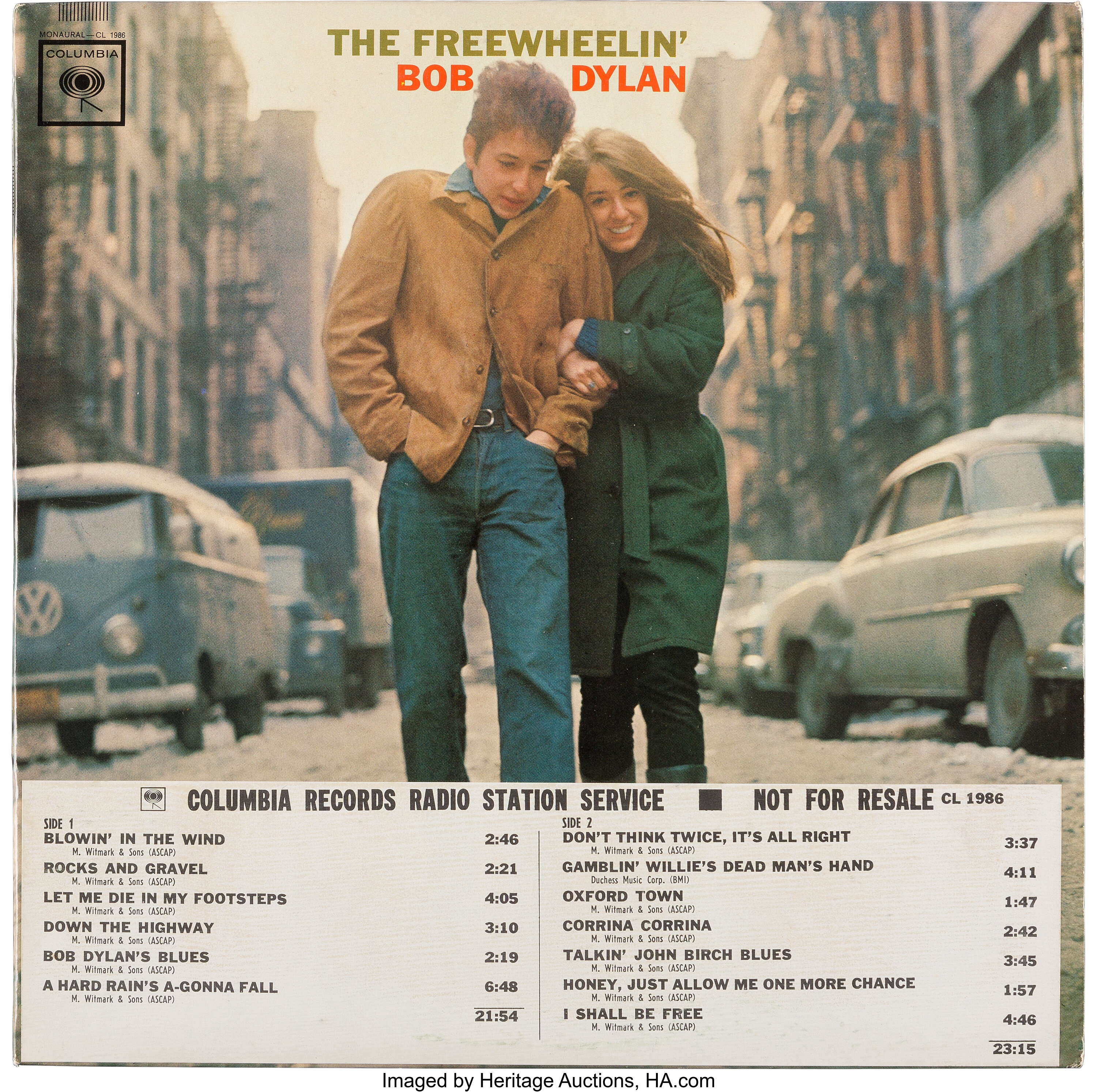 The Freewheelin Bob Dylan Mono With timing strip of 4 Deleted Tracks